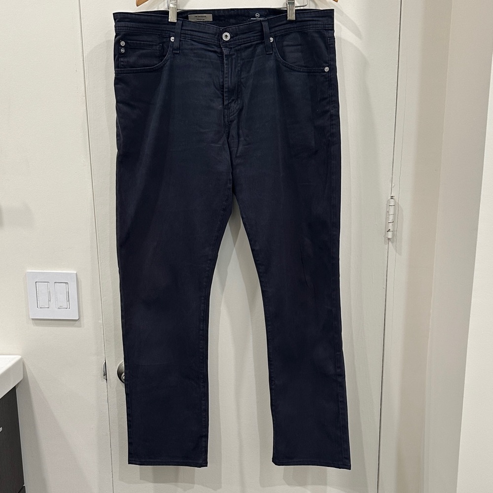 AG Adriano Goldschmied Men's Tailored-Leg Navy Blue Jeans